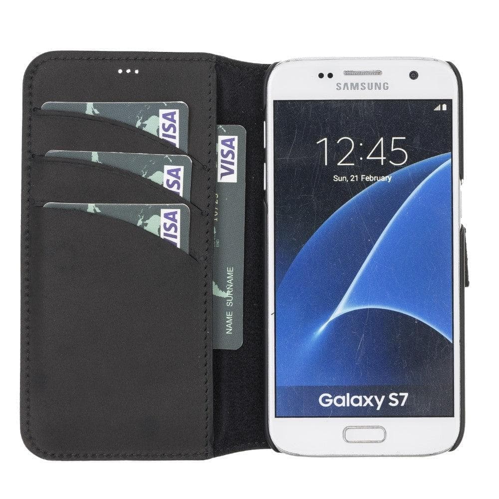 Wallet Case Galaxy S7 Series Non-Detachable Leather Wallet Case Galaxy S7 / Charcoal Bouletta