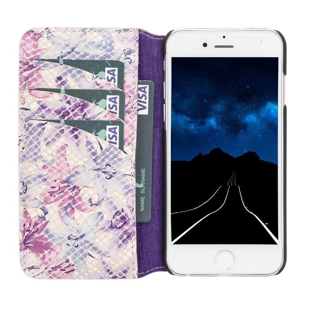 Wallet Case iPhone 6 Series Non-Detachable Genuine Leather Wallet Case - WC iPhone 6/6S / SNAKE FLOWERS PLM