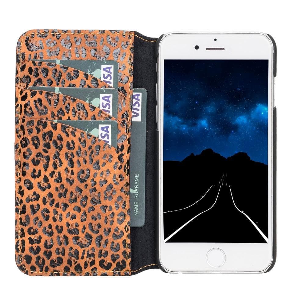 Wallet Case iPhone 6 Series Non-Detachable Genuine Leather Wallet Case - WC iPhone 6/6S / LEOPARD BLAZE PLM