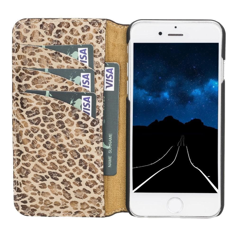 Wallet Case iPhone 6 Series Non-Detachable Genuine Leather Wallet Case - WC iPhone 6/6S / LEOPARD NATURAL PLM