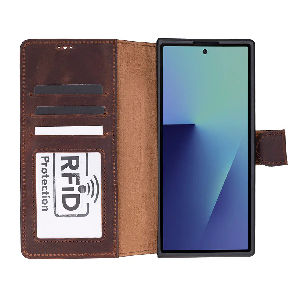 Wallet ID Leather Samsung Galaxy Z Fold7 Folio Case Bouletta