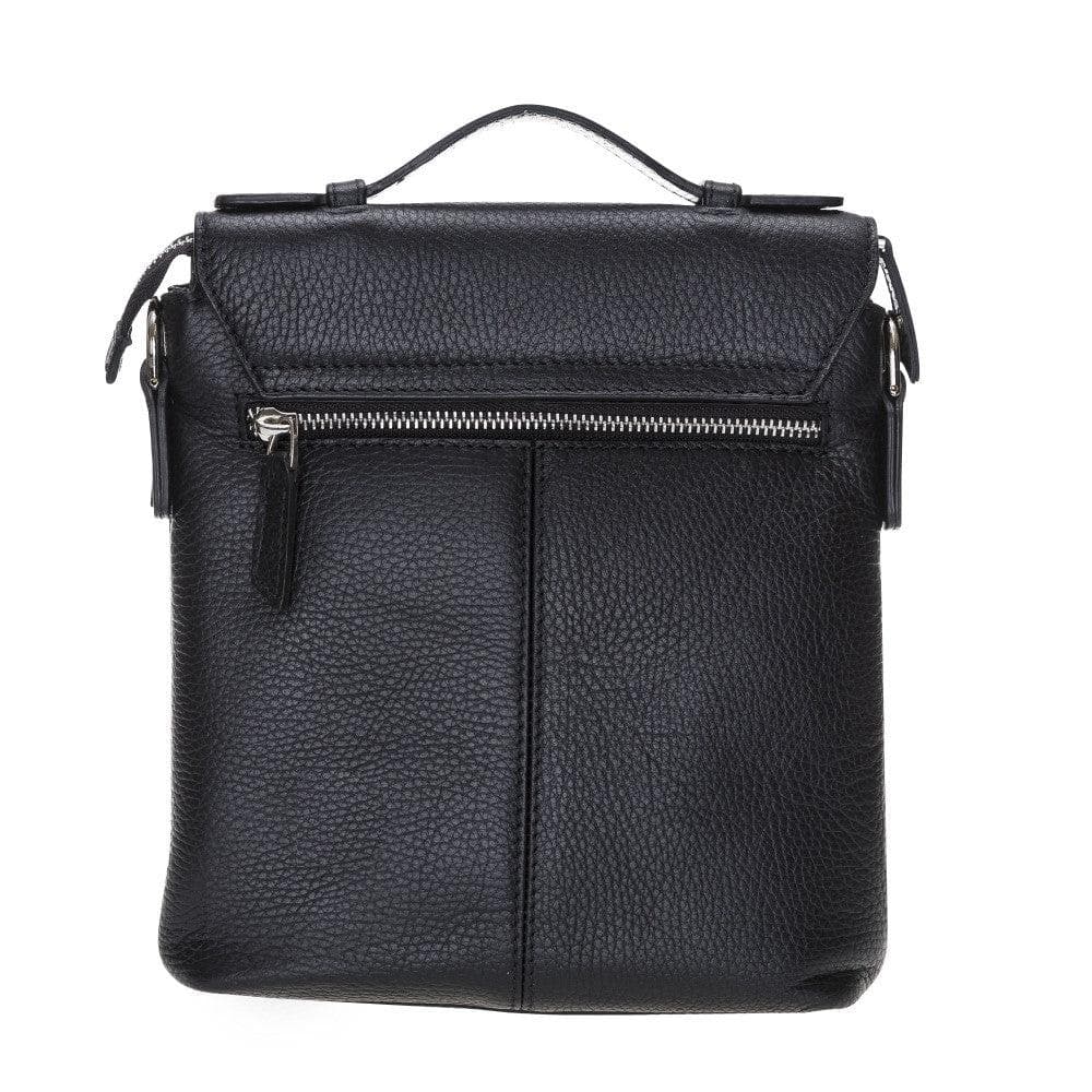 11'' Scorpi Leather Man Hand Bag Black Bouletta