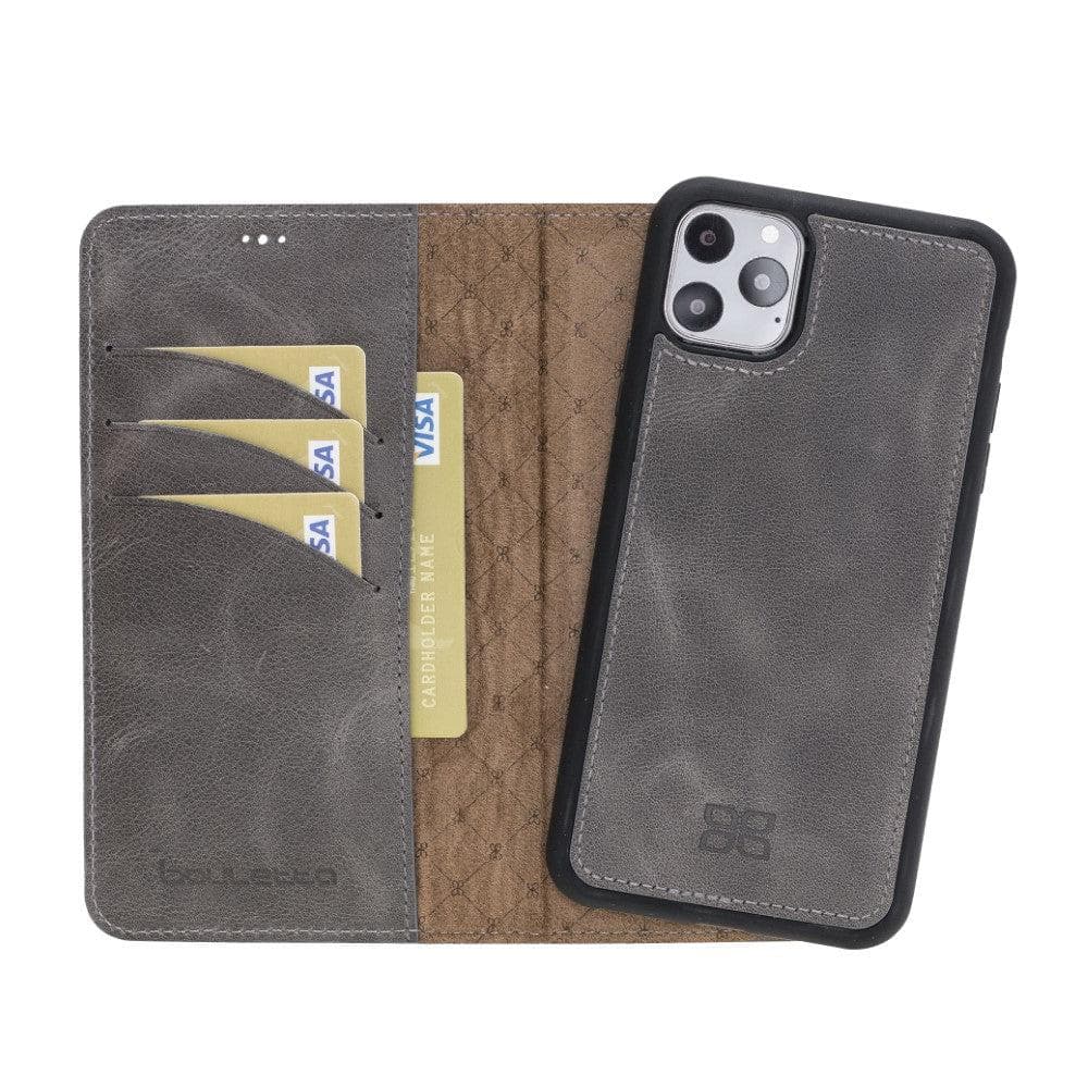Apple iPhone 11 Series Detachable Leather Wallet Case - MW iPhone 11 Pro Max / Gray Bouletta LTD