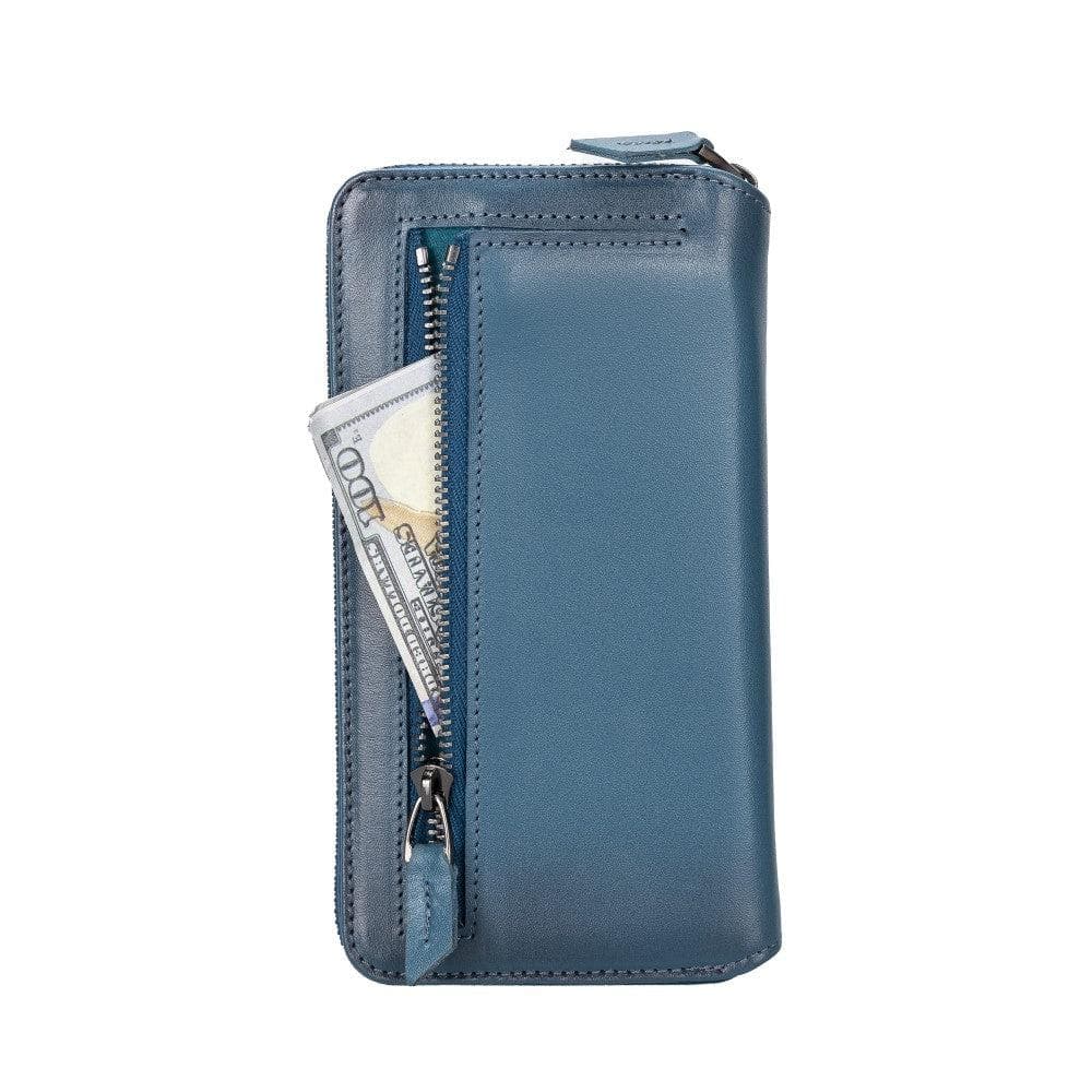Leather Tri-Fold Wallet Case for iPhone 14 Pro Max - Premium Full Grain Leather
