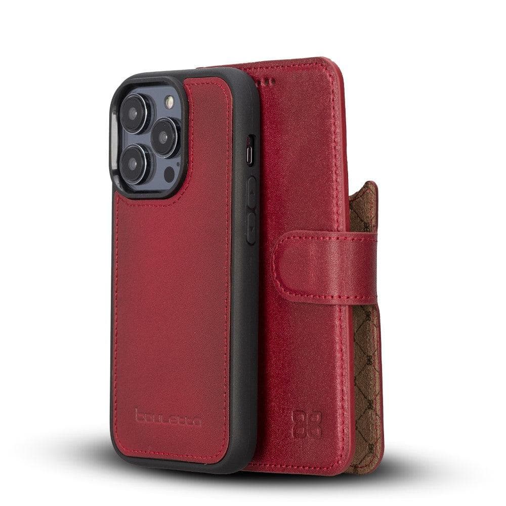 Apple iPhone 14 Series Detachable Leather Wallet Case Colorful - MW iPhone 14 Pro Max / Red Bouletta LTD