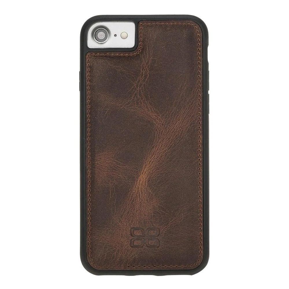 Flexible Genuine Leather Back Cover for Apple iPhone 7 Series iPhone 7 / Antic Brown Bouletta