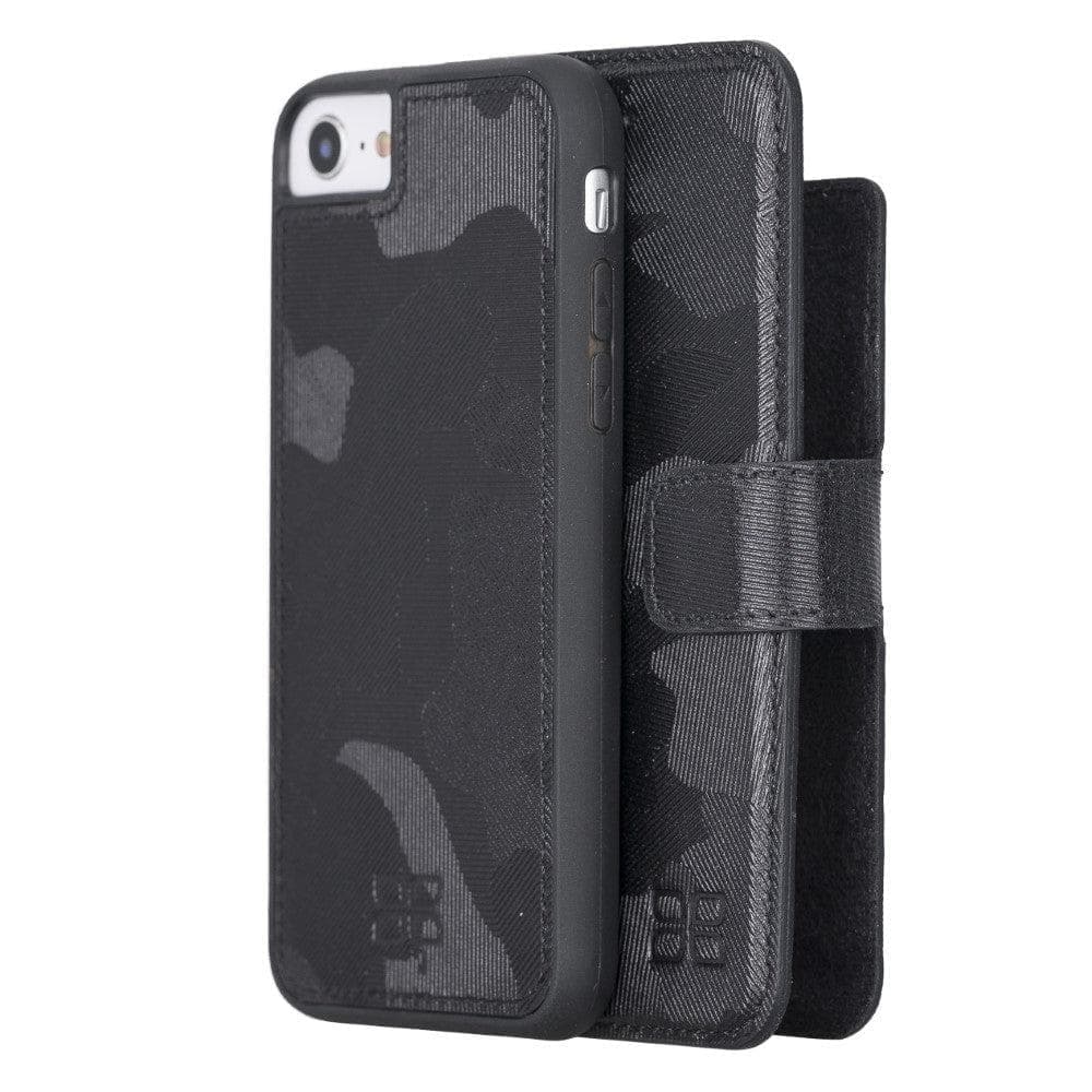 Apple iPhone 8 Series Detachable Leather Wallet Case - MW iPhone 8 / Camouflage Black Bouletta LTD