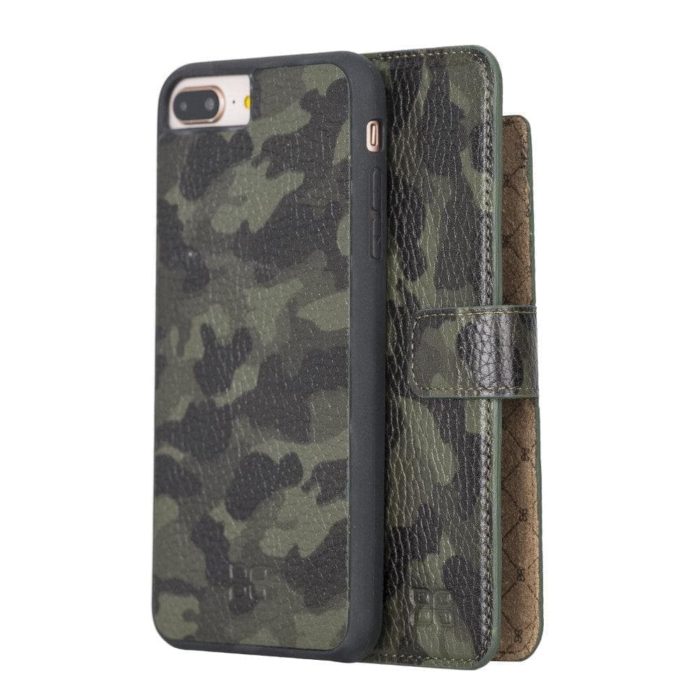 Apple iPhone 8 Series Detachable Leather Wallet Case - MW iPhone 8 / Camouflage Green Bouletta LTD