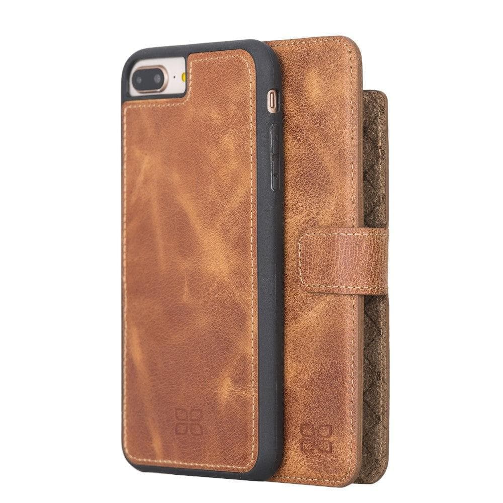 Apple iPhone 8 Series Detachable Leather Wallet Case - MW iPhone 8 Plus / Tiguan Tan Bouletta LTD