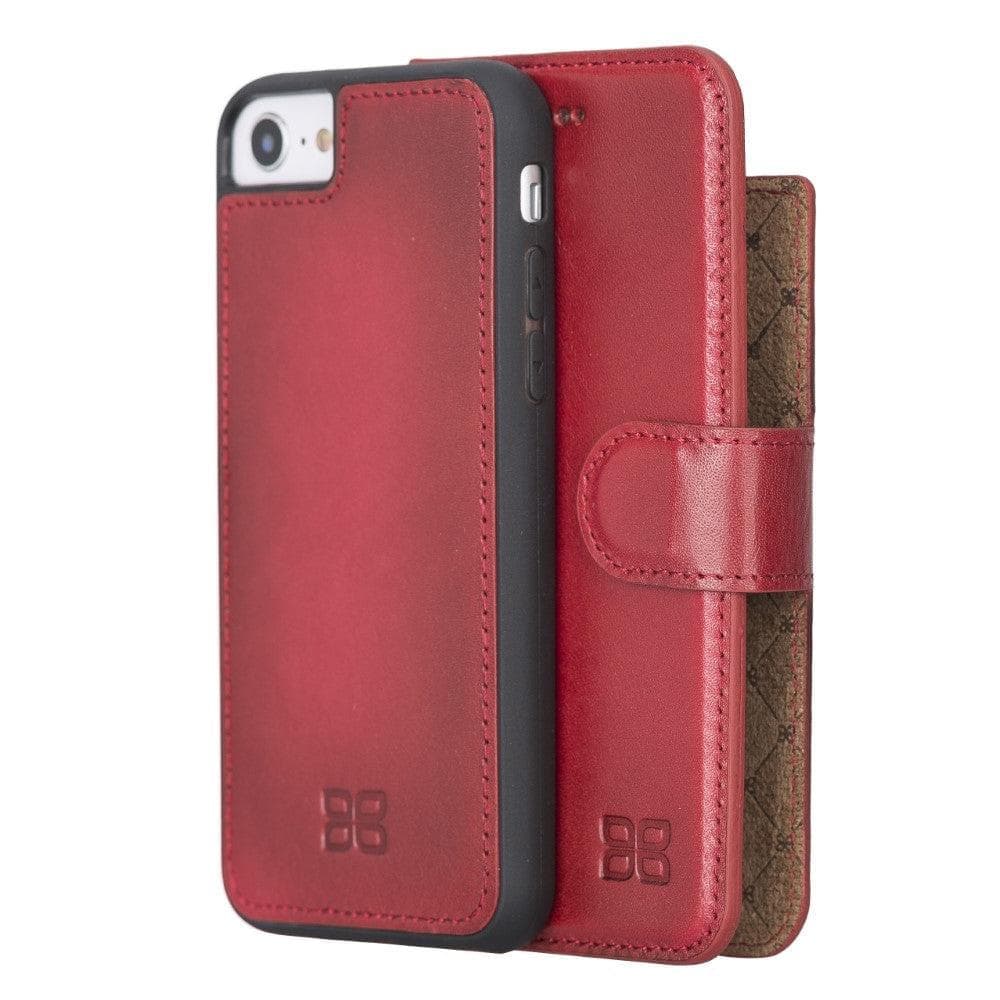 Apple iPhone 8 Series Detachable Leather Wallet Case - MW iPhone 8 / Vegetal Red Bouletta LTD