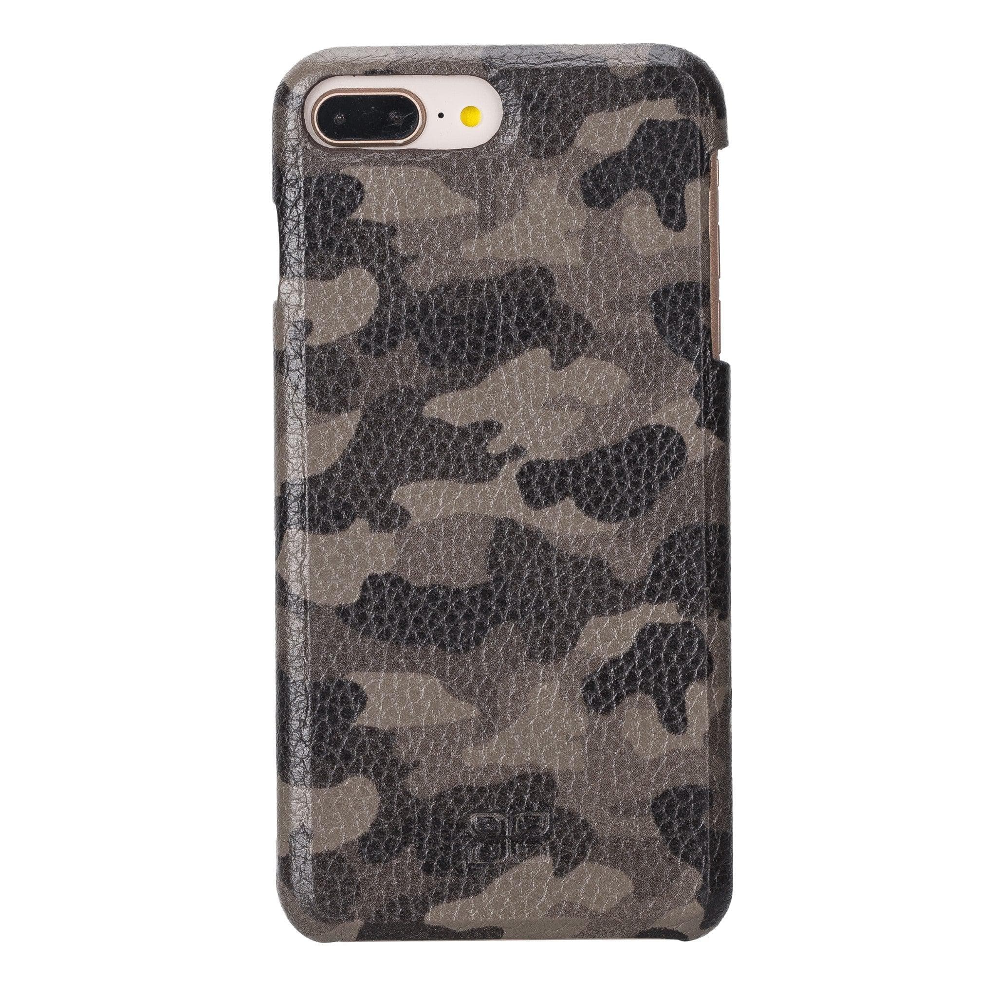 Apple iPhone 8 Series Fully Covering Leather Back Cover Case iPhone 8 / Camouflage Gray Bouletta LTD