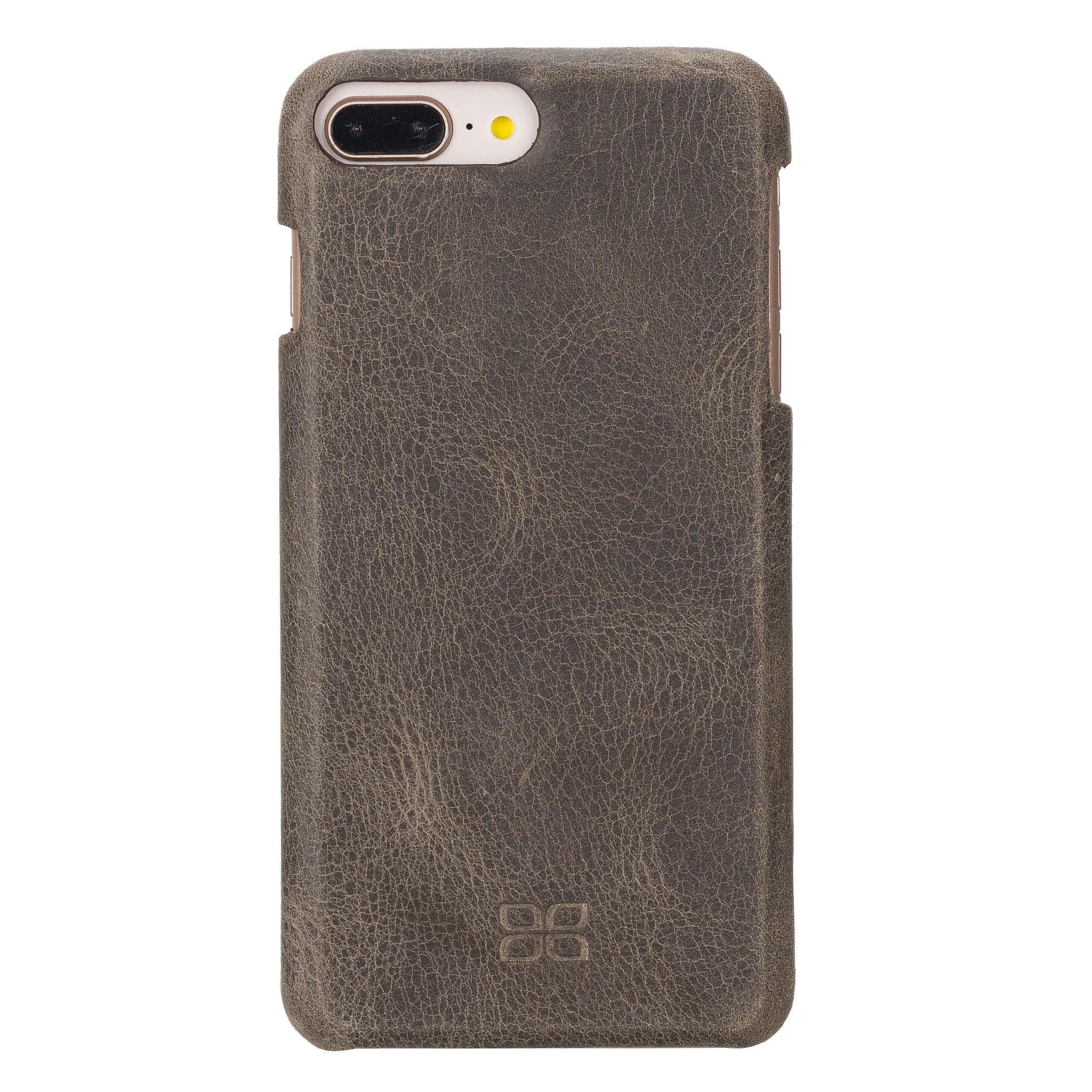 Apple iPhone 8 Series Fully Covering Leather Back Cover Case iPhone 7 / Mat Dark Brown Bouletta LTD