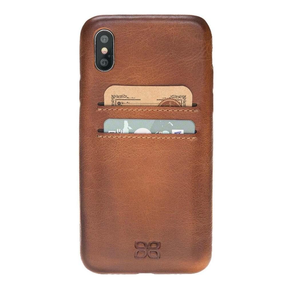 Apple iPhone X Series Leather Ultra Cover with Credit Card Slots iPhone X/XS / Rustic Tan With Effect / Leather Bouletta