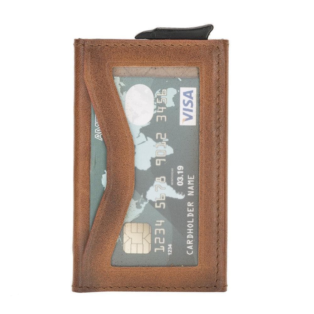 Austin Leather Mechanical Coin Card Holder Bouletta