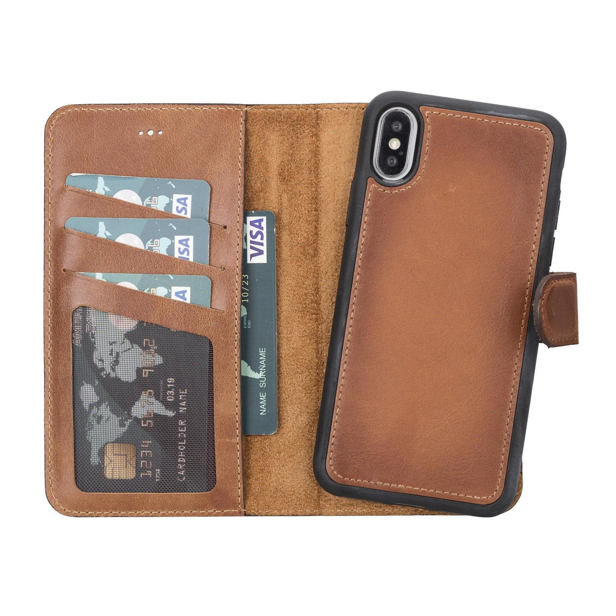 Antic Brown Magnetic Leather Case for iPhone X/XS/XR/XS Max