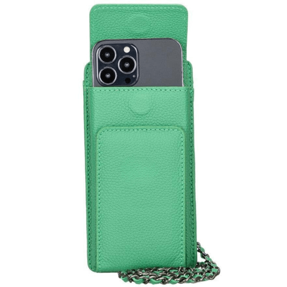B2B - Avjin Crossbody Leather Bag Compatible with Phones up to 6.9" Green Bouletta B2B