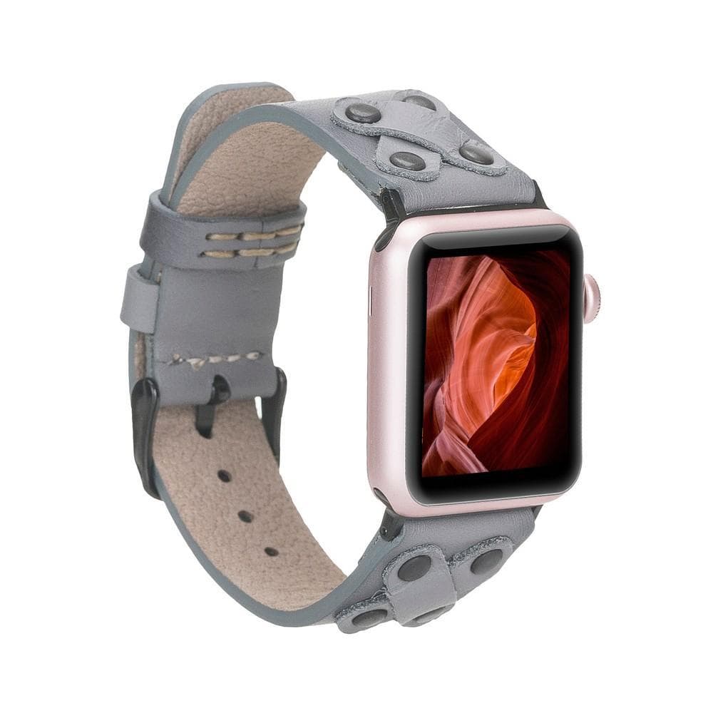 B2B - Leather Apple Watch Bands / Cross Style with Black Trok RST9EF Bouletta B2B