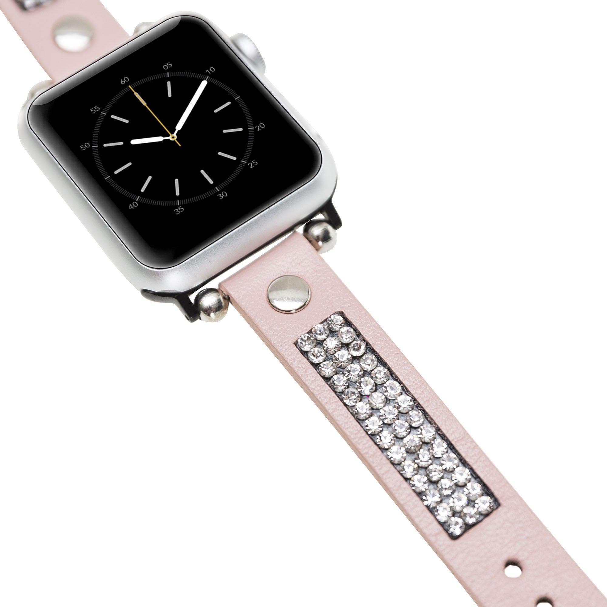 B2B - Leather Apple Watch Bands - Crystal Ferro Style NU2 Bouletta B2B