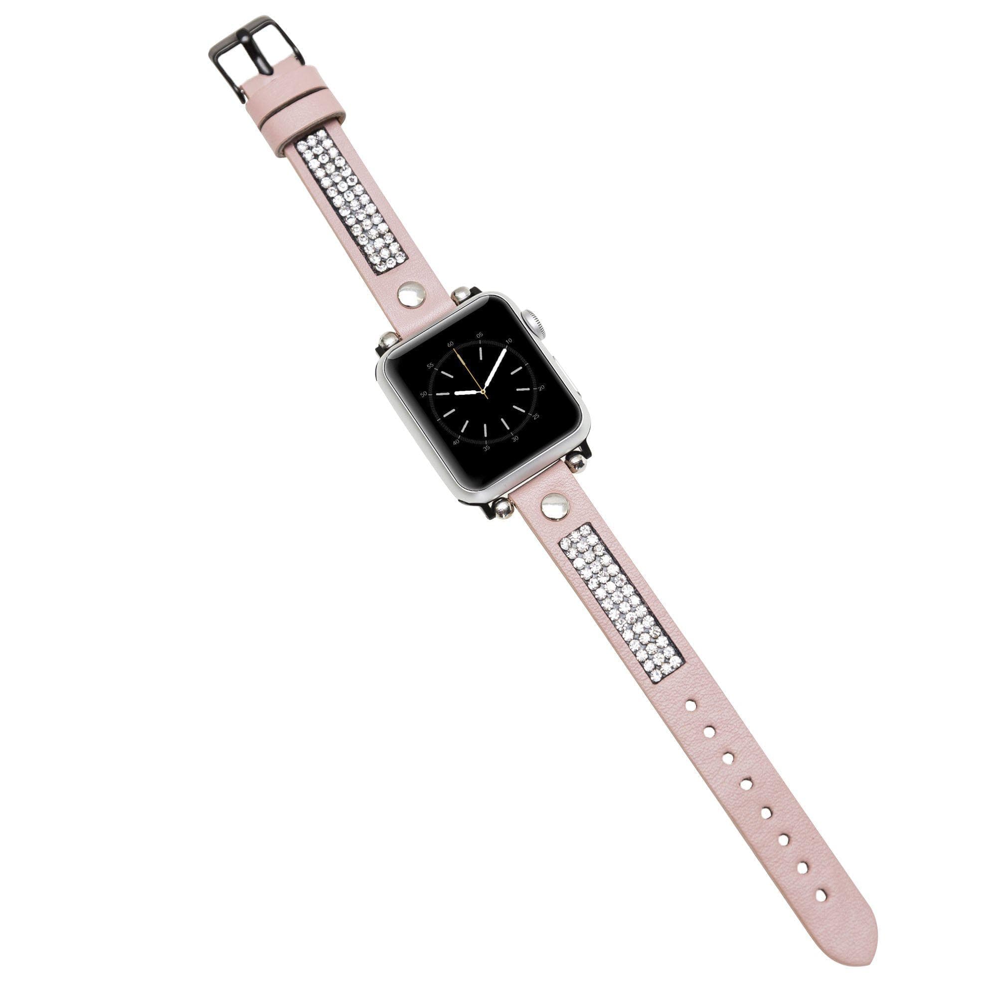 B2B - Leather Apple Watch Bands - Crystal Ferro Style NU2 Bouletta B2B