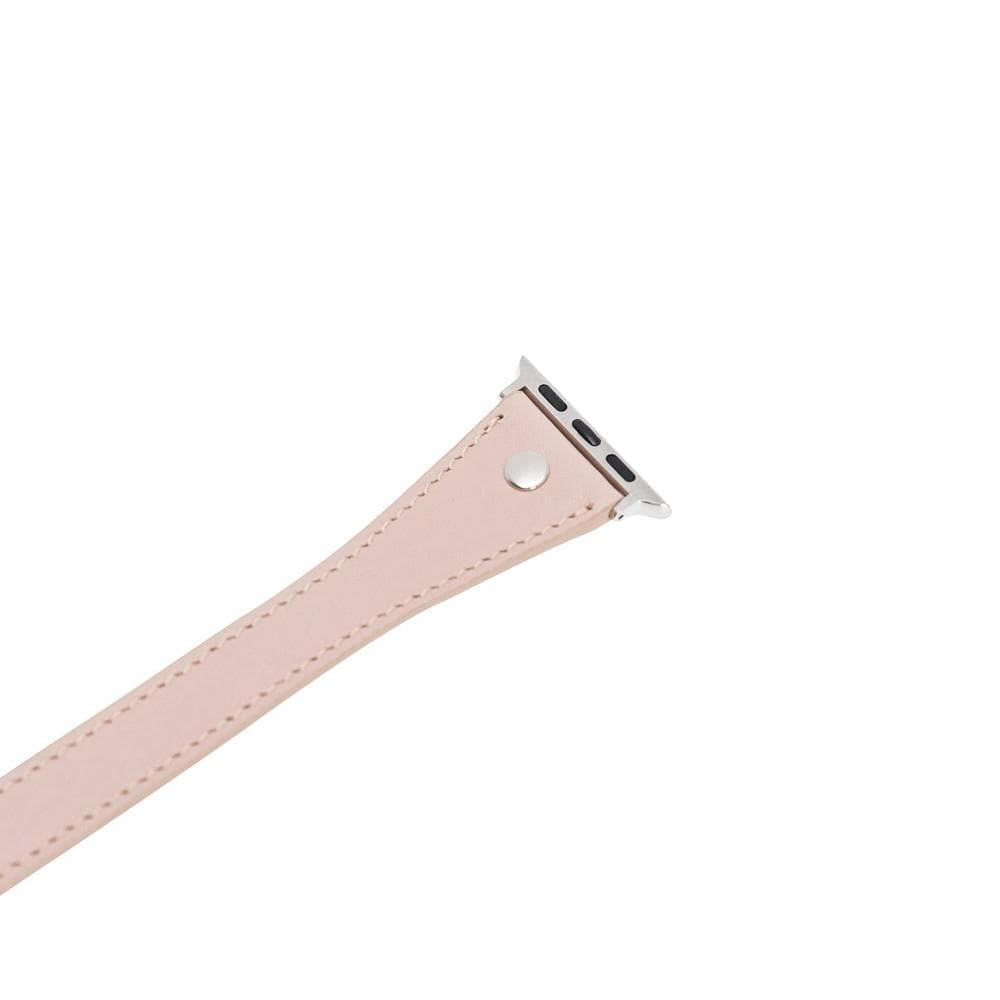 B2B - Leather Apple Watch Bands - DTS Double Tour Slim Hector Silver Trok Style Bouletta B2B