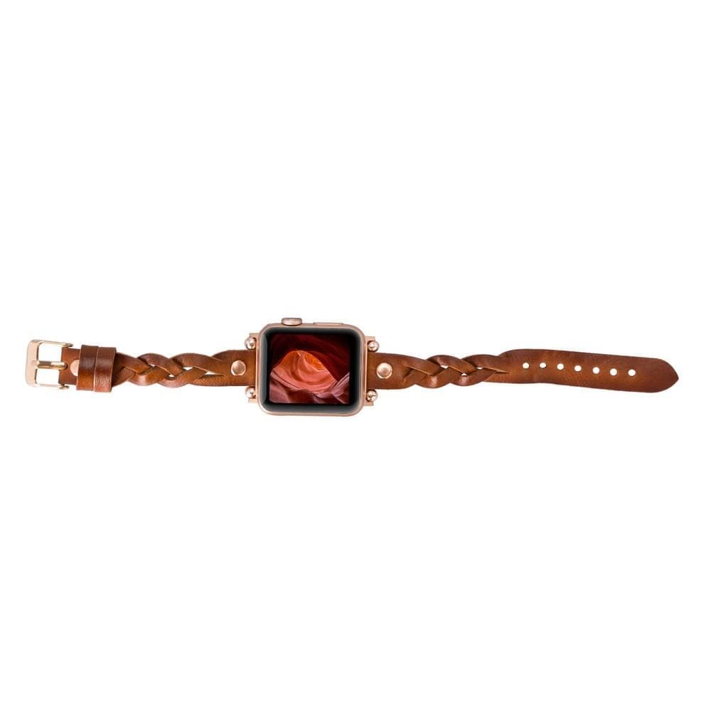 Leather Apple Watch Bands - Ferro Braided Wanda Rose Gold Trok Style Bouletta