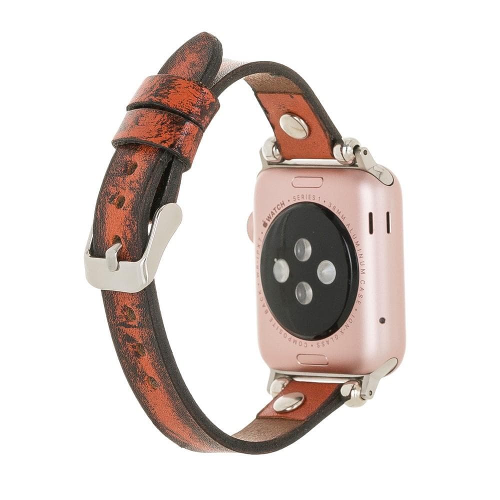 B2B - Leather Apple Watch Bands - Ferro Gold Trok Style Bouletta B2B