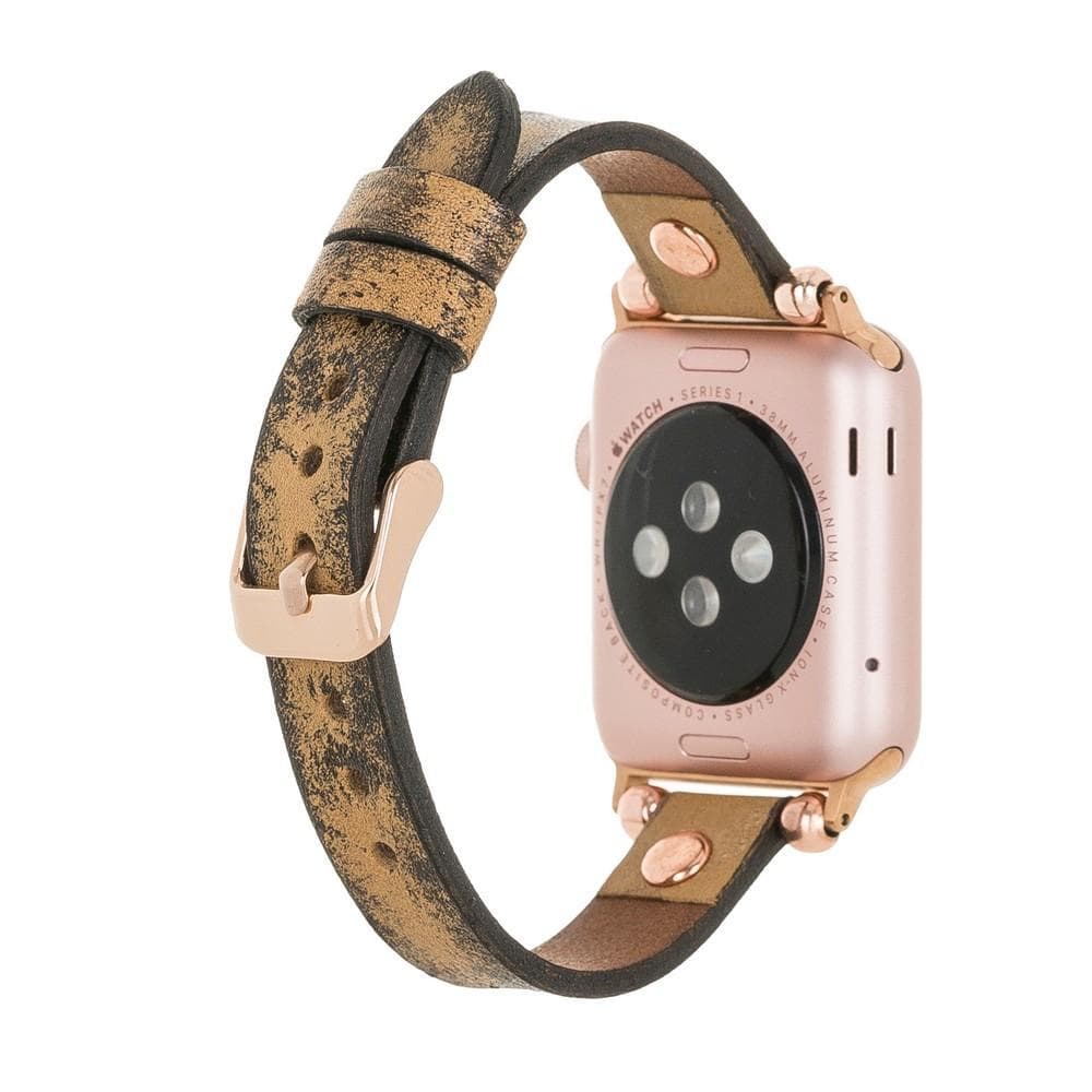 B2B - Leather Apple Watch Bands - Ferro Rose Gold Trok Style Bouletta B2B