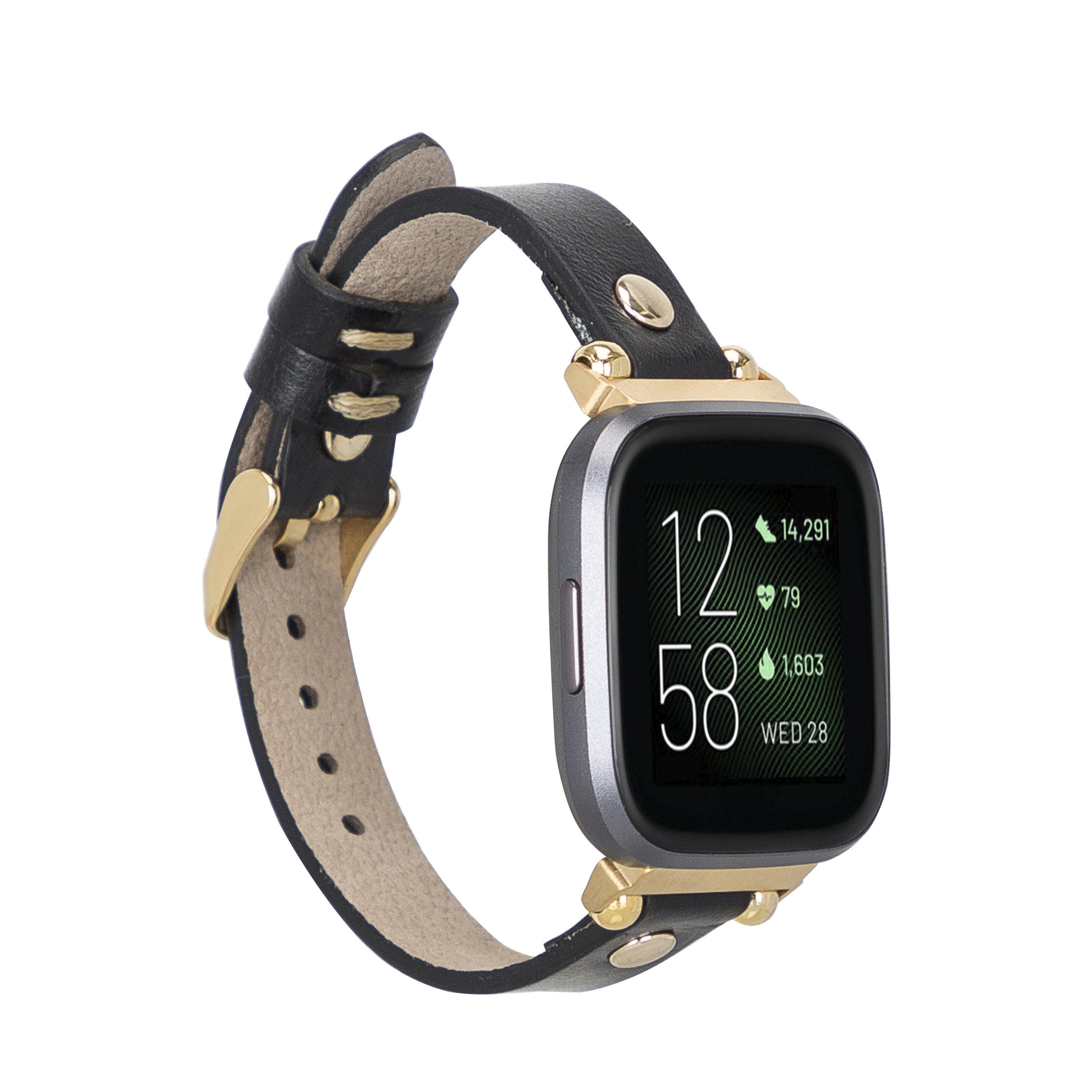 B2B - Leather Fitbit Watch Bands - Ferro Gold Trok Style RS01 Bouletta B2B