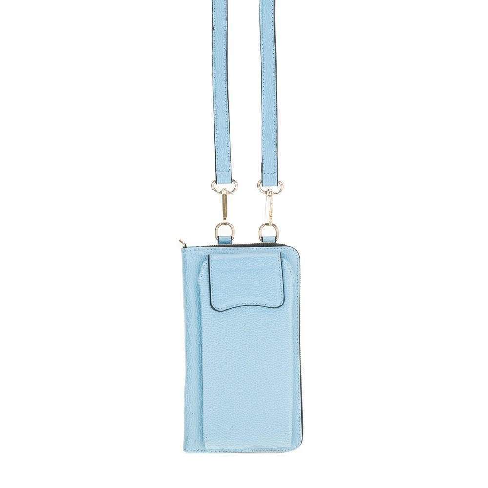 B2B - Leather Phone Case - Wallet Style up to 6.7" Ice Blue Bouletta B2B