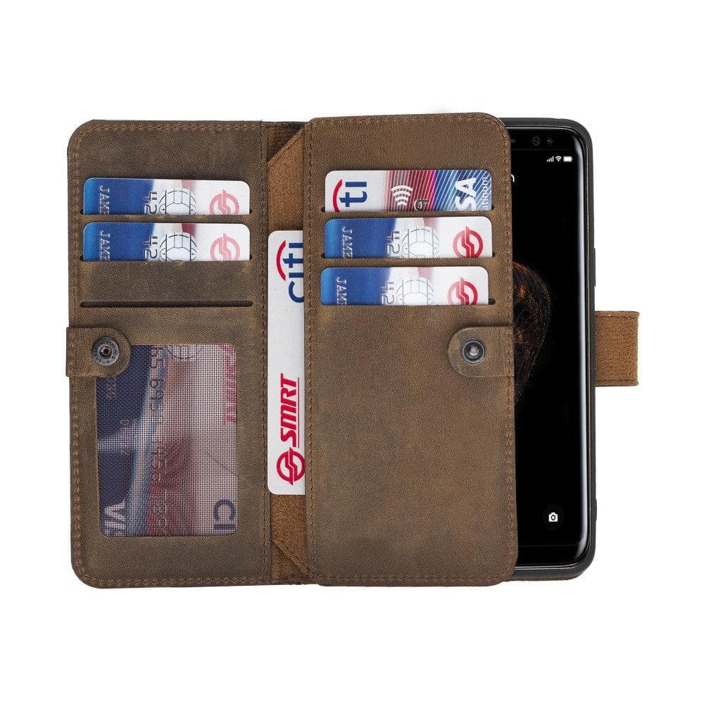 B2B - Samsung Galaxy S9 Series Leather Case - DMW Double Magic Wallet Samsung S9 / Dark Brown Bouletta B2B