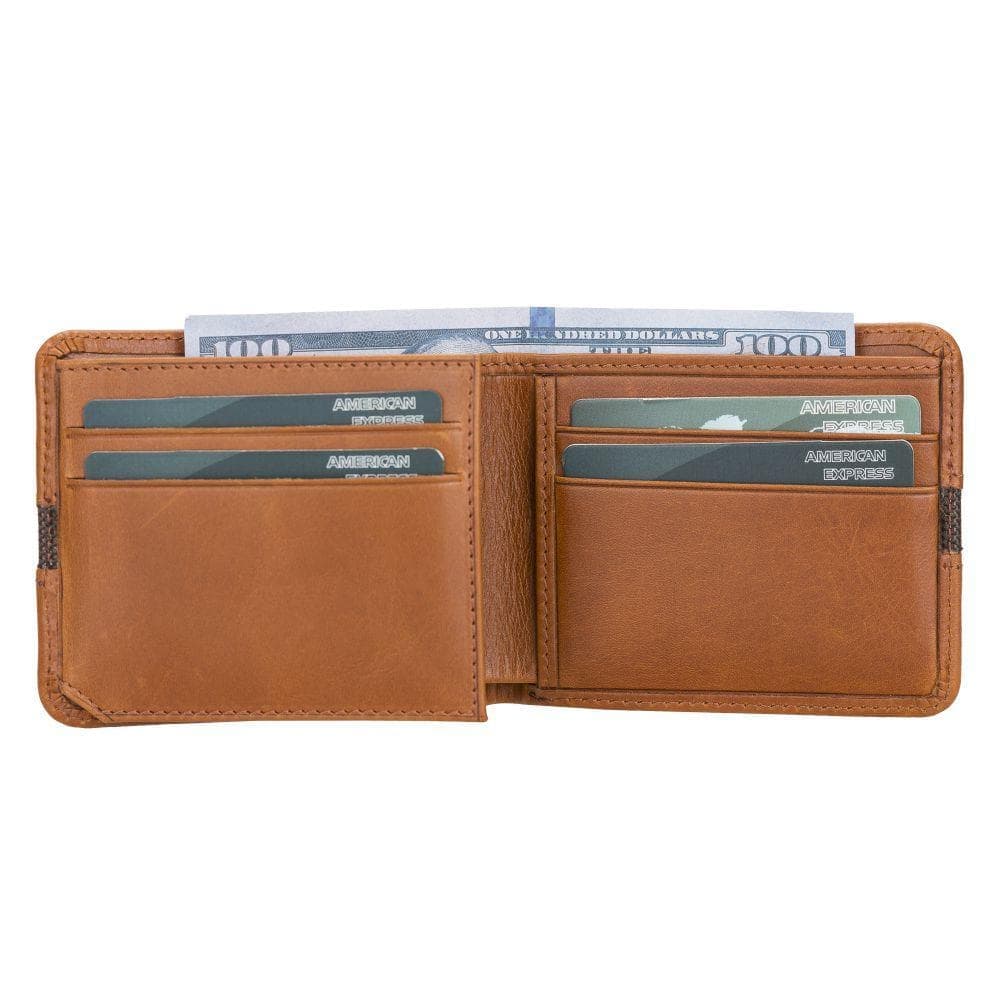 Benjamin Leather Wallet - Leather Card Holder Rustic Tan Bouletta Shop