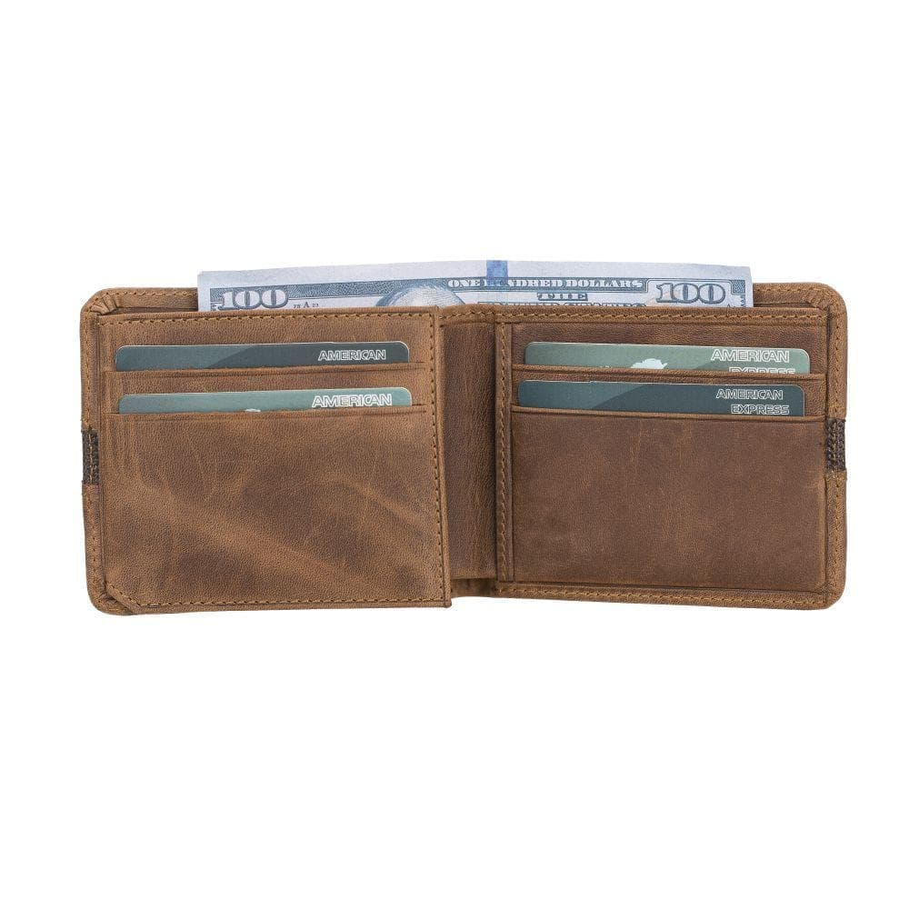 Benjamin Leather Wallet - Leather Card Holder Antic Brown Bouletta Shop