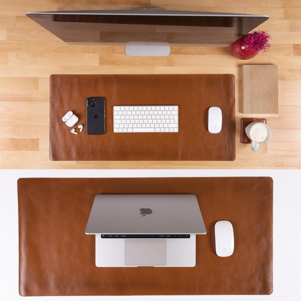 Bouletta Customizable Full Grain Leather Desk Mat All Sizes