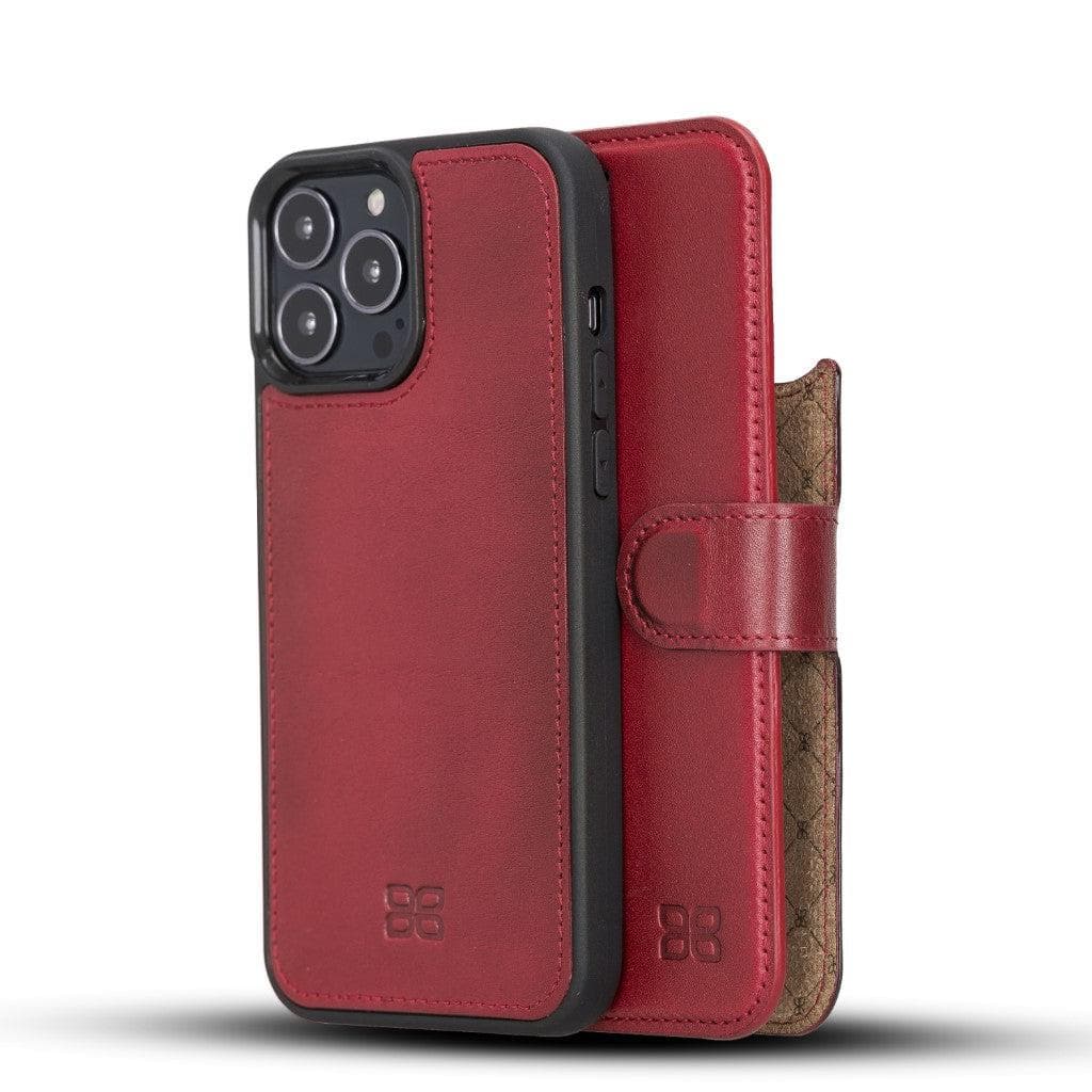 Detachable Leather Wallet Case for Apple iPhone 13 Series iPhone 13 Pro Max / Red Bouletta LTD