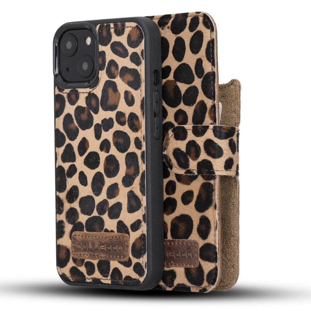 Detachable Leather Wallet Case for Apple iPhone 13 Series iPhone 13 / Leopard Bouletta LTD