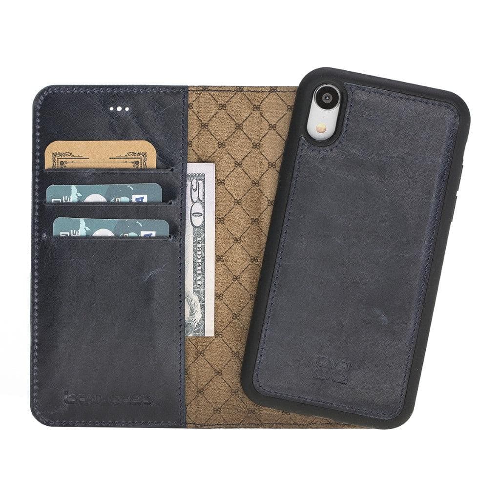 Detachable Leather Wallet Case for Apple iPhone X Series iPhone XS Max / Vegetal Dark Blue Bouletta LTD