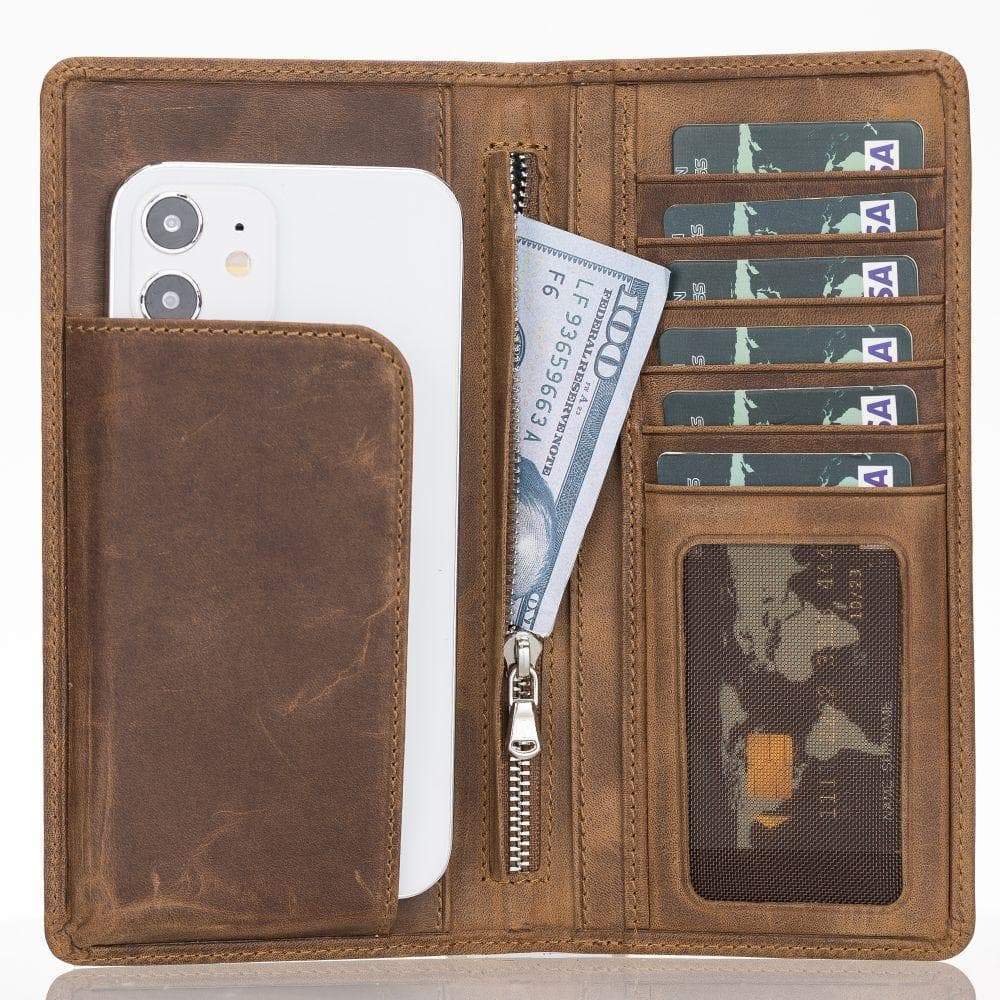 Evra Universal Leather Wallet Antic Brown Bouletta Shop