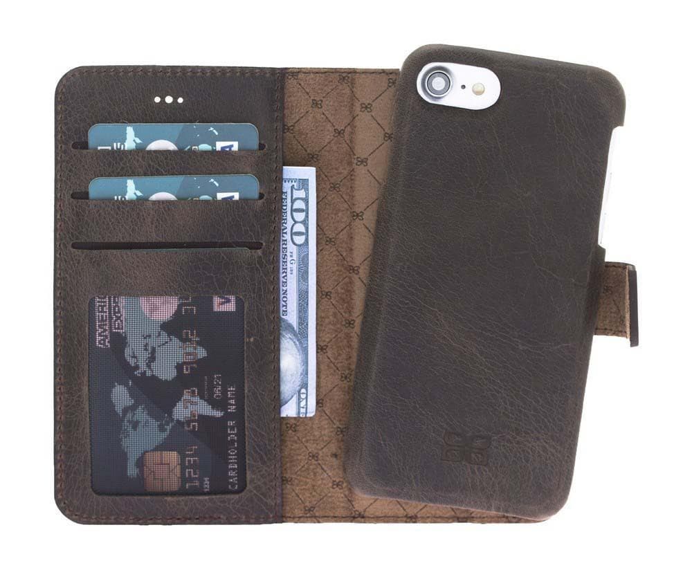 Full Leather Coating Detachable Wallet Case for Apple iPhone 7 Series iPhone 7 Plus / Dark Brown Bouletta LTD