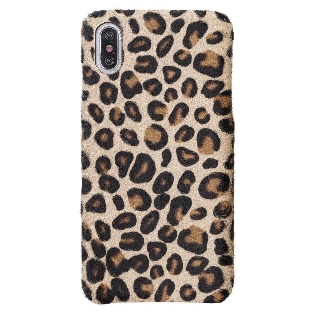 Full Leather Covered Back Cover for Apple iPhone X Series iPhone XS Max / Leopard Bouletta LTD