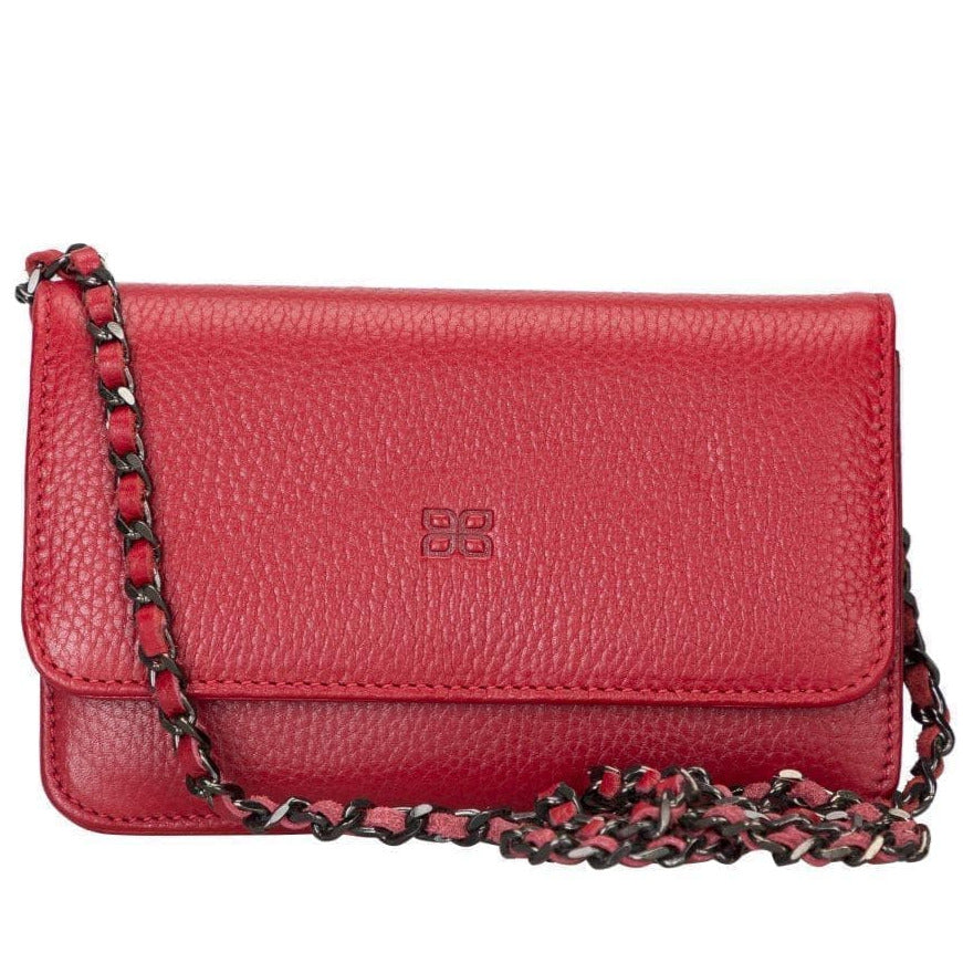 Carmela Women's Leather Handbag Floater Red Bouletta Shop