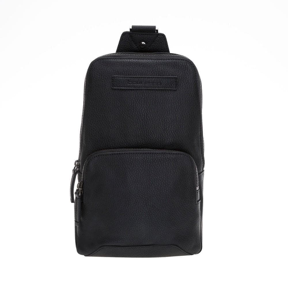 Priene Crossbody Style Genuine Leather Bag for Women's and Men's Flother Black Bouletta LTD