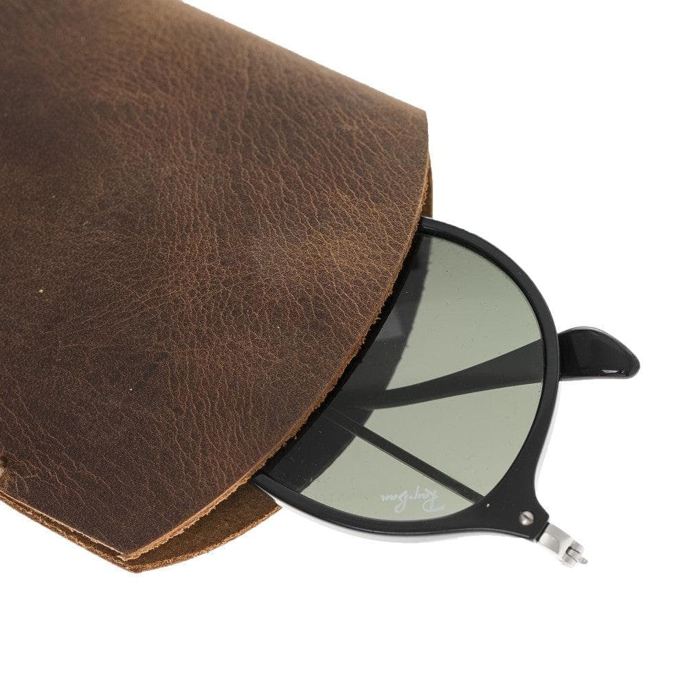 Leather Glasses Case Antic Brown Bouletta