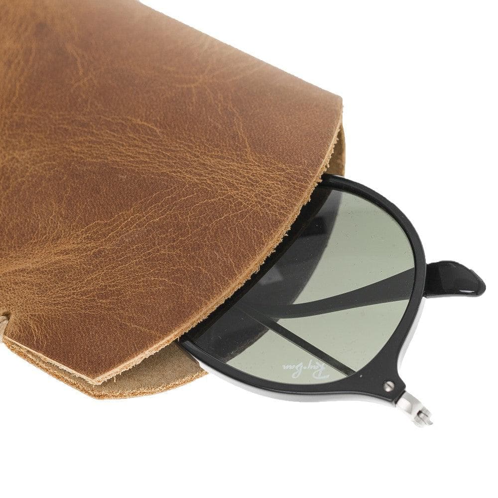 Leather Glasses Case Antic Tan Bouletta