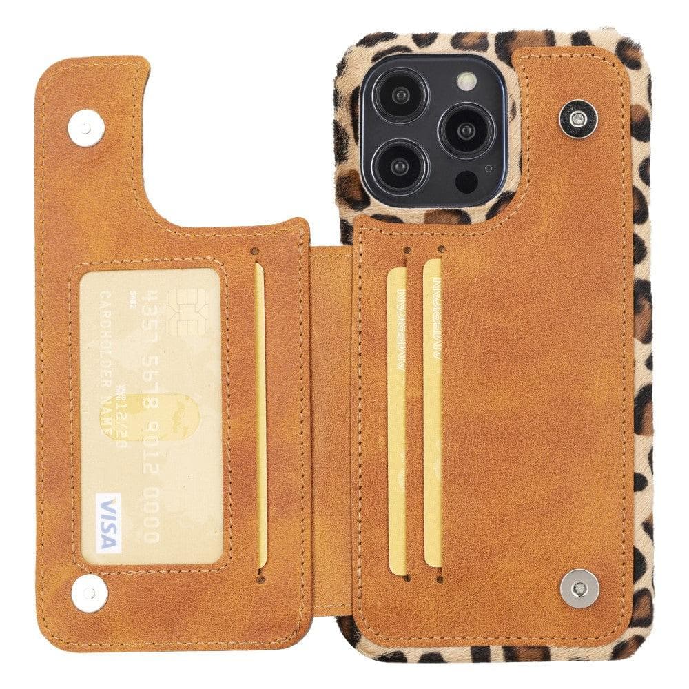 Leather Slim Ultimate Book Wallet Apple iPhone 14 Series iPhone 14 Pro Max / Leopard Hairy Bouletta LTD