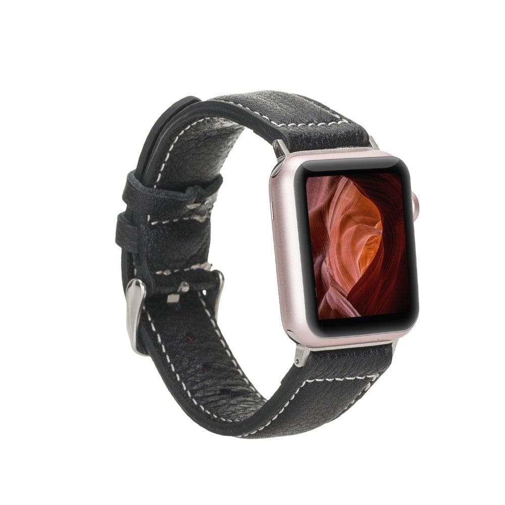 Lincoln Classic Apple Watch Leather Strap Black-NM1 Bouletta