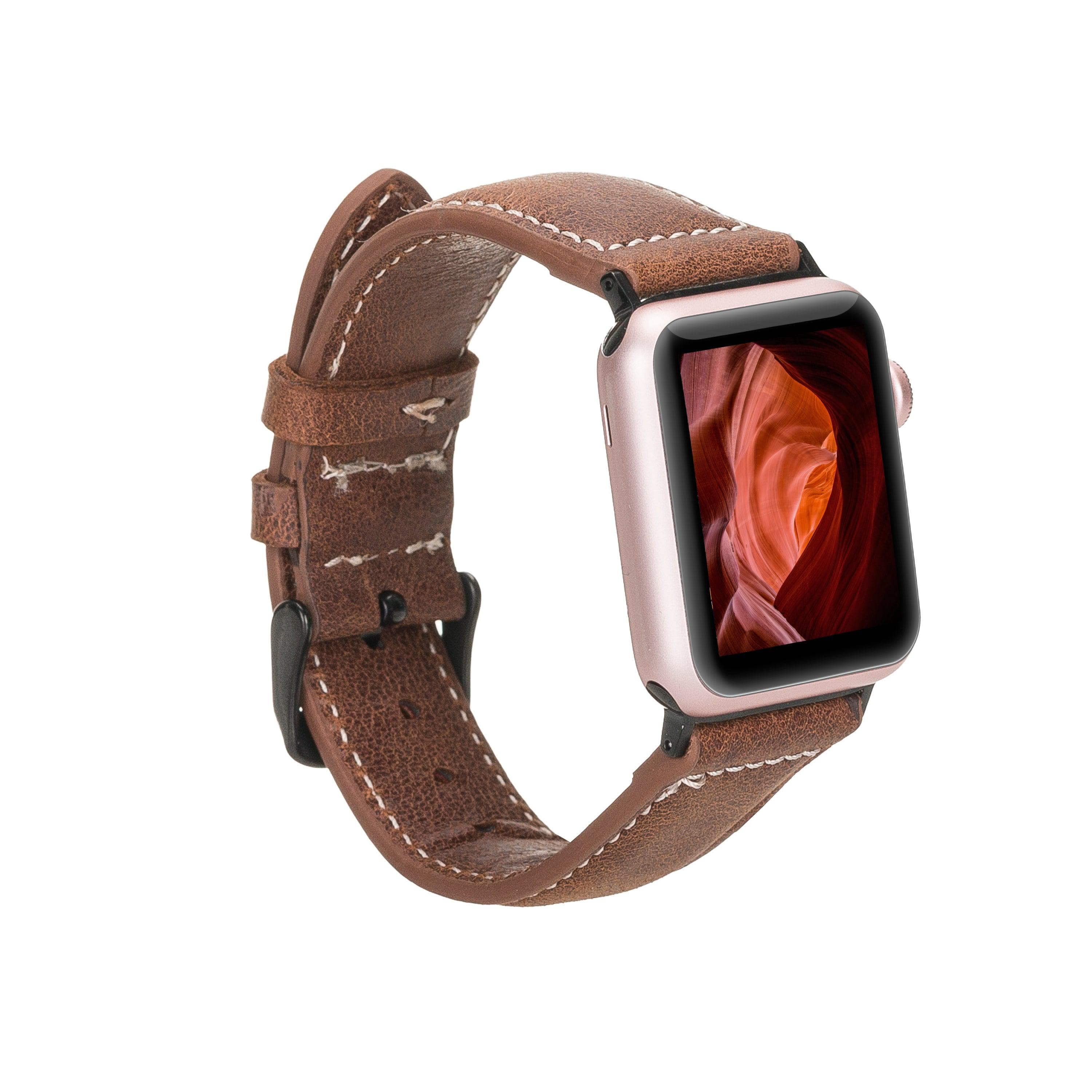 Lincoln Classic Apple Watch Leather Strap Taba-NM4 Bouletta LTD