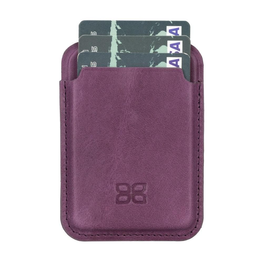 Maggy Magnetic Leather Card Holder Puprle / Leather Bouletta LTD