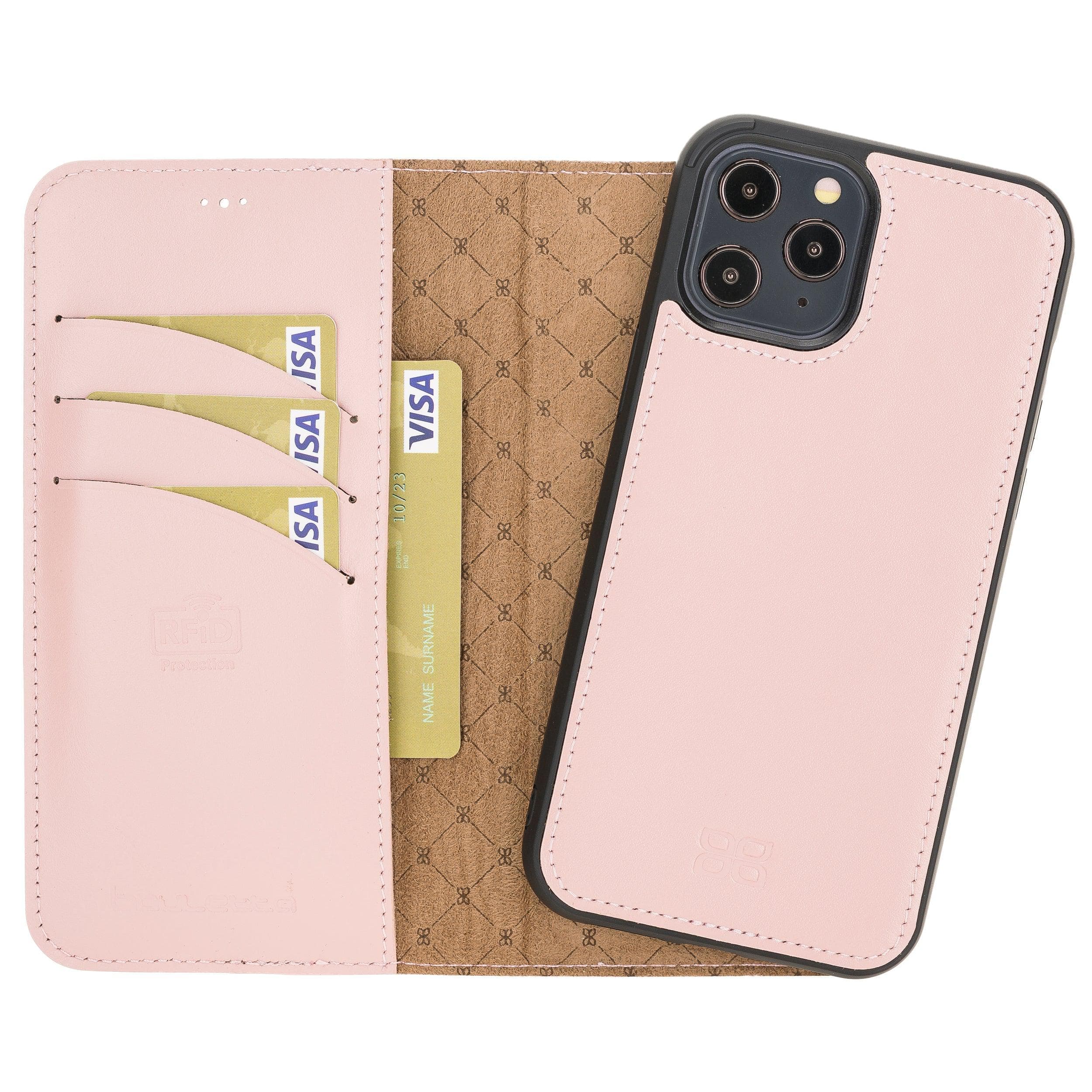 Detachable Leather Wallet Cases for Apple iPhone 12 Series iPhone 12 Pro - iPhone 12 / Pink Bouletta LTD