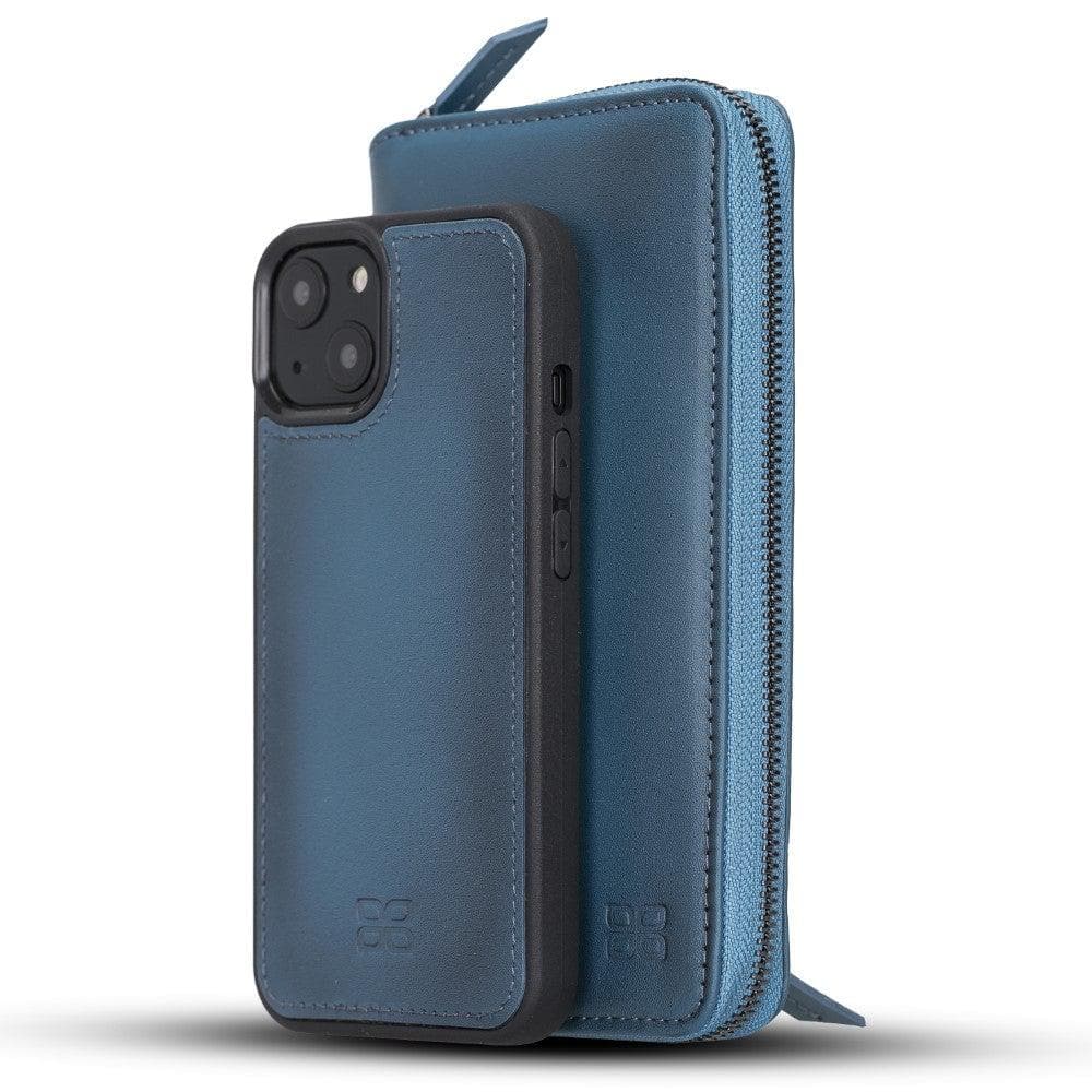 Detachable Leather Zipper Wallet Cases for Apple iPhone 13 Series iPhone 13 6.1" / Blue Bouletta LTD