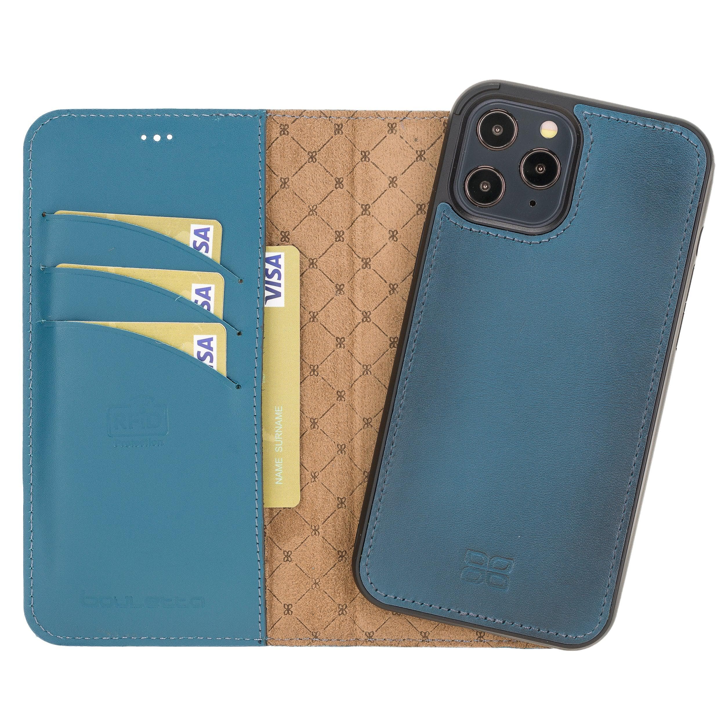 Detachable Leather Wallet Cases for Apple iPhone 12 Series iPhone 12 Pro Max / Blue Bouletta LTD